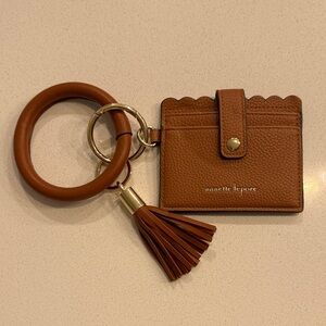 Nanette Lepore Tan Card Holder with Key Ring